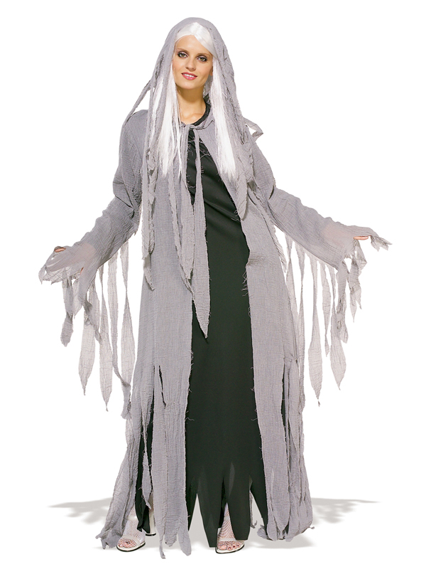 Adult Ladies Midnight Spirit Fancy Dress Halloween Ghost Costume UK