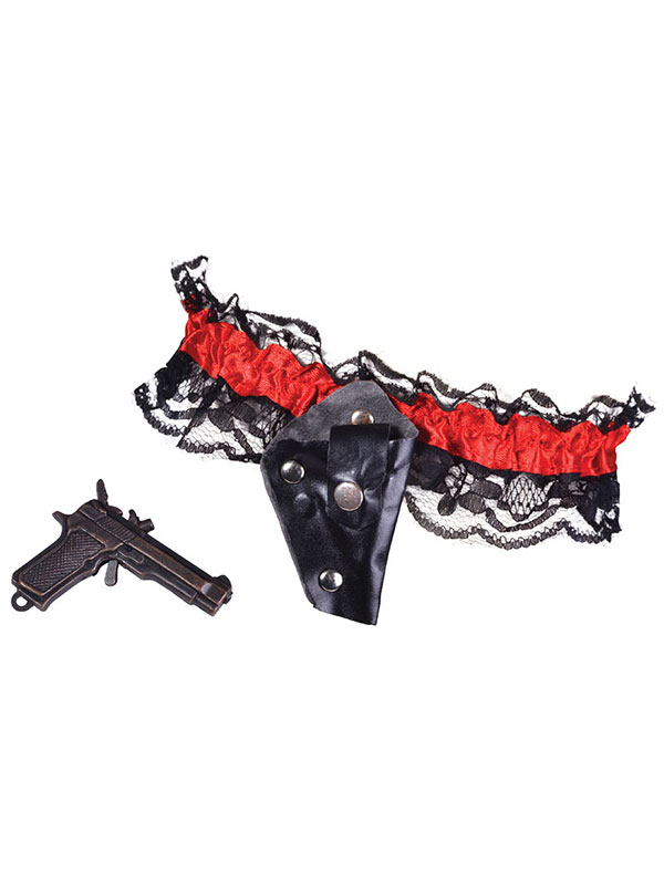 Ladies Garter Gun Belt With Small Pistol & Holster Wild West Cowgirl