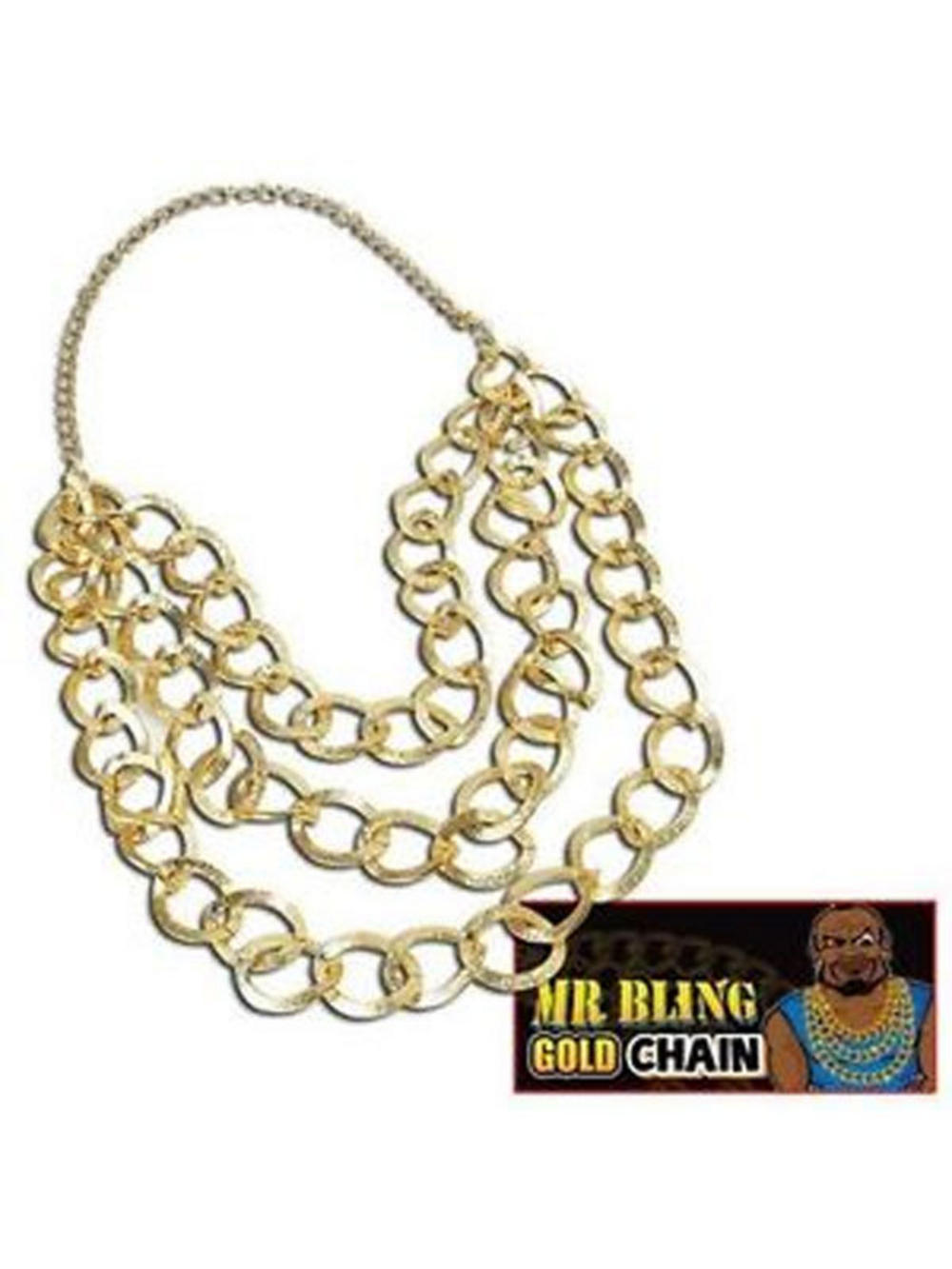 Gold Chain Necklace Mr T Rapper Pimp Bling Gangsta Hip Hop Gangster