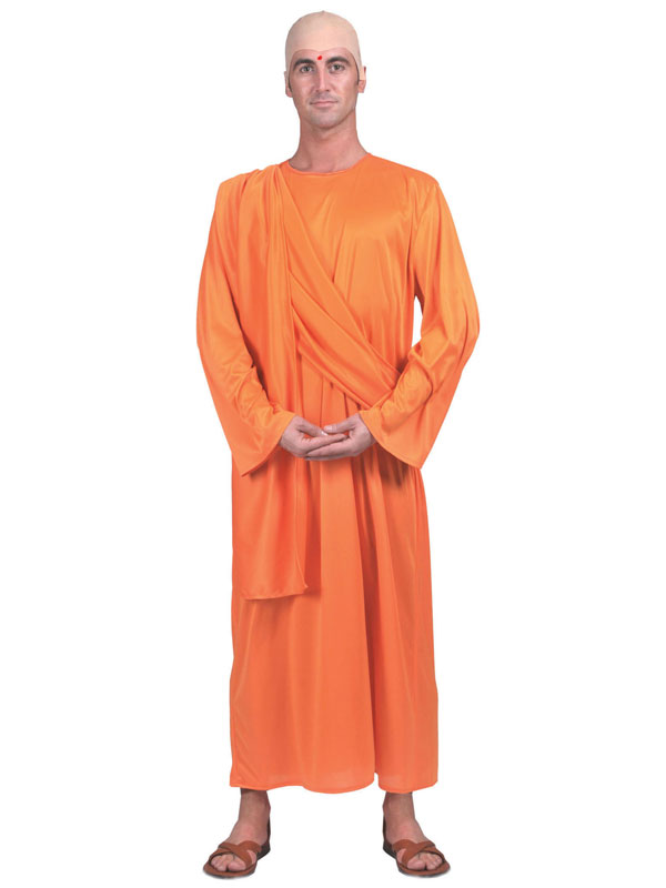 Tibetan Monk Costume Buddhist Buddha Thai Shaolin Robes Orange Fancy