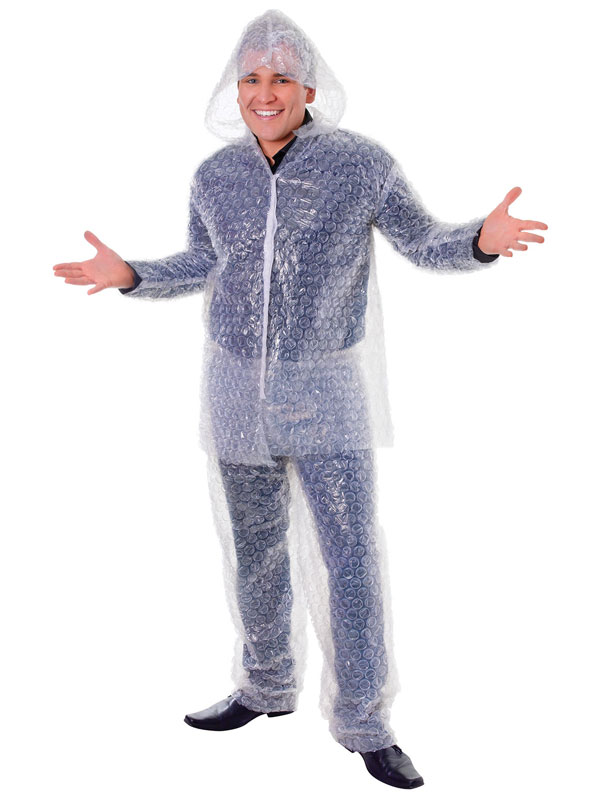 Funny Bubble Wrap Suit Stag Night Festival Mens Zoltan Film Fancy Dress