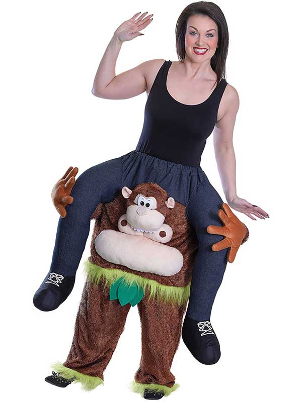 Piggy back Scimmia Scimpanzè Halloween Mascotte Costume trasportare novità