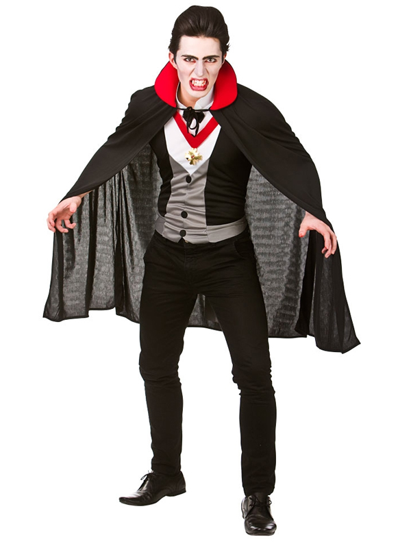 Mens Horror Fancy Dress Up Party Halloween Bloodthirsty Count Vampire Costume