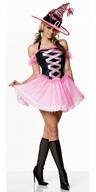 View Item Adult Good Witch Fancy Dress Halloween Pink Witches Costume Ladies Size 6 - 8
