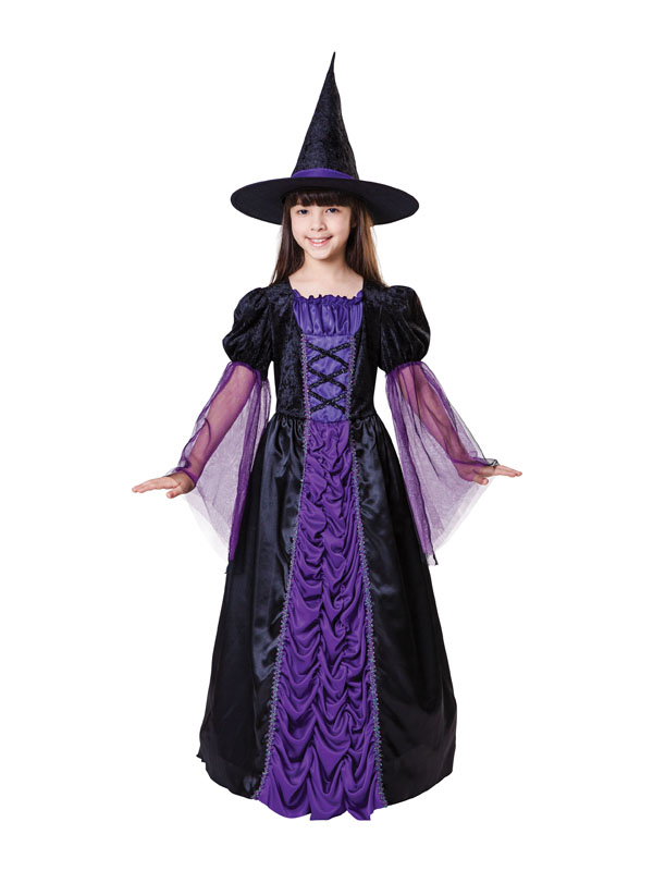 Girls Princess Witch Costume Child Halloween Witches Fancy Dress 3-10 Years New