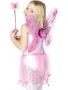 View Item Childs Pink Butterfly Angel Fairy Princess Wings & Wand Fancy Dress Girls