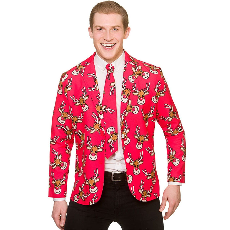 Mens Ladies Christmas Fancy Dress Suit Shirt Tie Xmas Party Novelty Costume