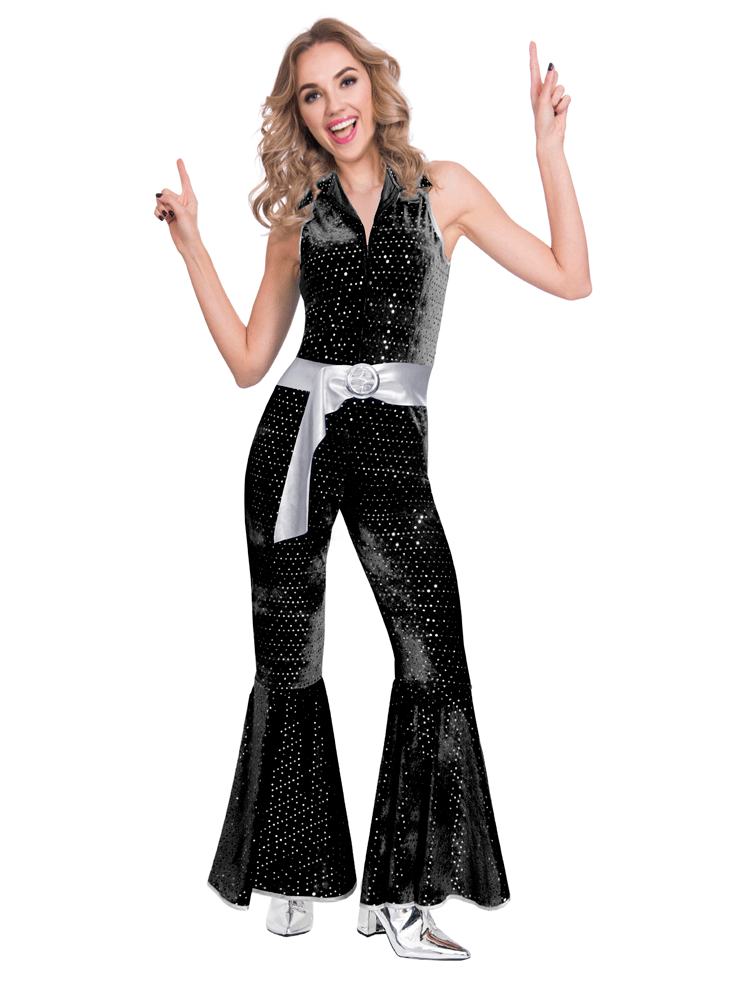 Adults Disco Diva Fancy Dress Costume Retro Hen Night 60s 70s 80s Dancing Queen