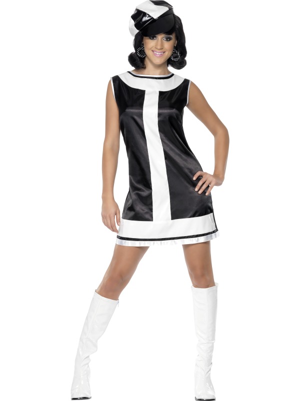 Adult Groovy Chick Hippy Fancy Dress Costume 60s Ladies Women Female eBay