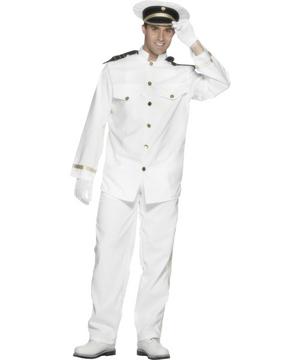 Adult Large Sailor Top Gun Officer Gentleman Captain Fancy Dress Costume