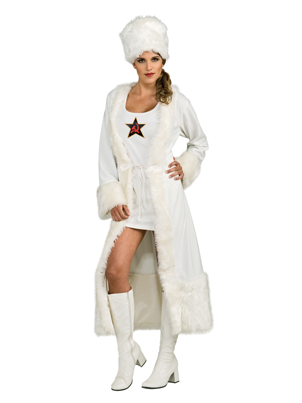 Adult White Russian Spy James Bond Fancy Dress Costume Ladies Womens ...