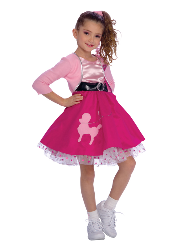 Child Fifties Girl Rock N Roll Fancy Dress Costume 50s Kids Girls