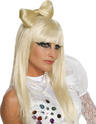 View Item Lady Gaga Platinum Blonde Hair Bow Clip Fancy Dress Licensed