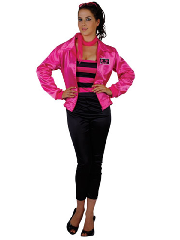 Adult TBird Cutie Fancy Dress Grease pink ladies Costume (UK Sizes 6