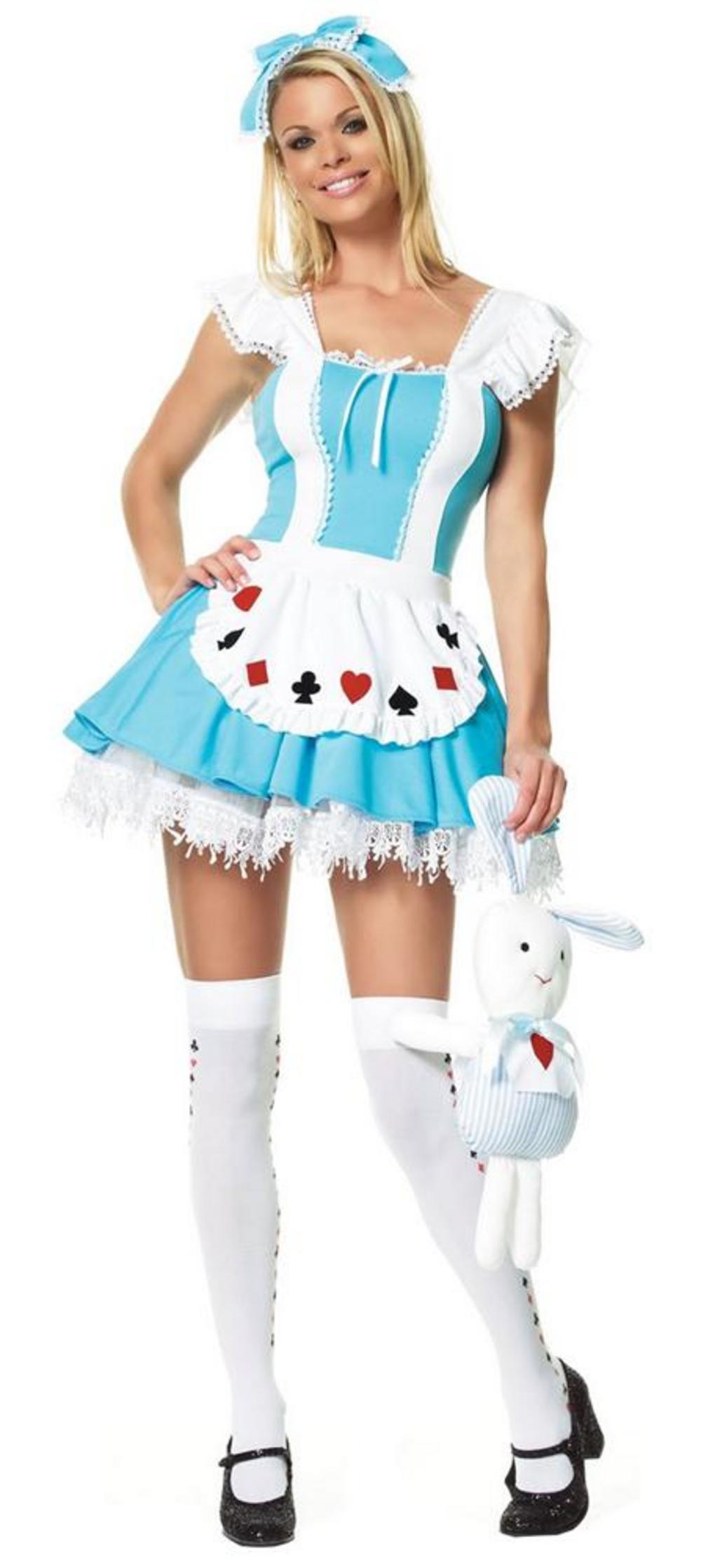 Adult Ladies Uk 12 14 Sexy Alice In Wonderland Fancy Dress Costume 