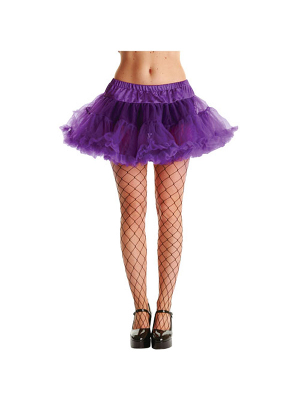 Adult Purple Ruffle Tutu Petticoat Sexy Halloween Fancy Dress Accessory
