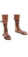 View Item Adult Centurion Brown Sandals Fancy Dress Sandals Greek Roman Shoes Mens