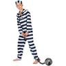 View Item Child Age 13-14 Chain Gang Convict Fancy Dress Prisoner Break Costume (Large)
