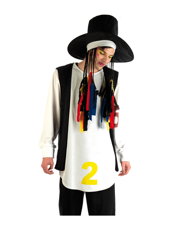 Adult 80s Pop Star Boy Culture Club Fancy Dress Costume Chest 34