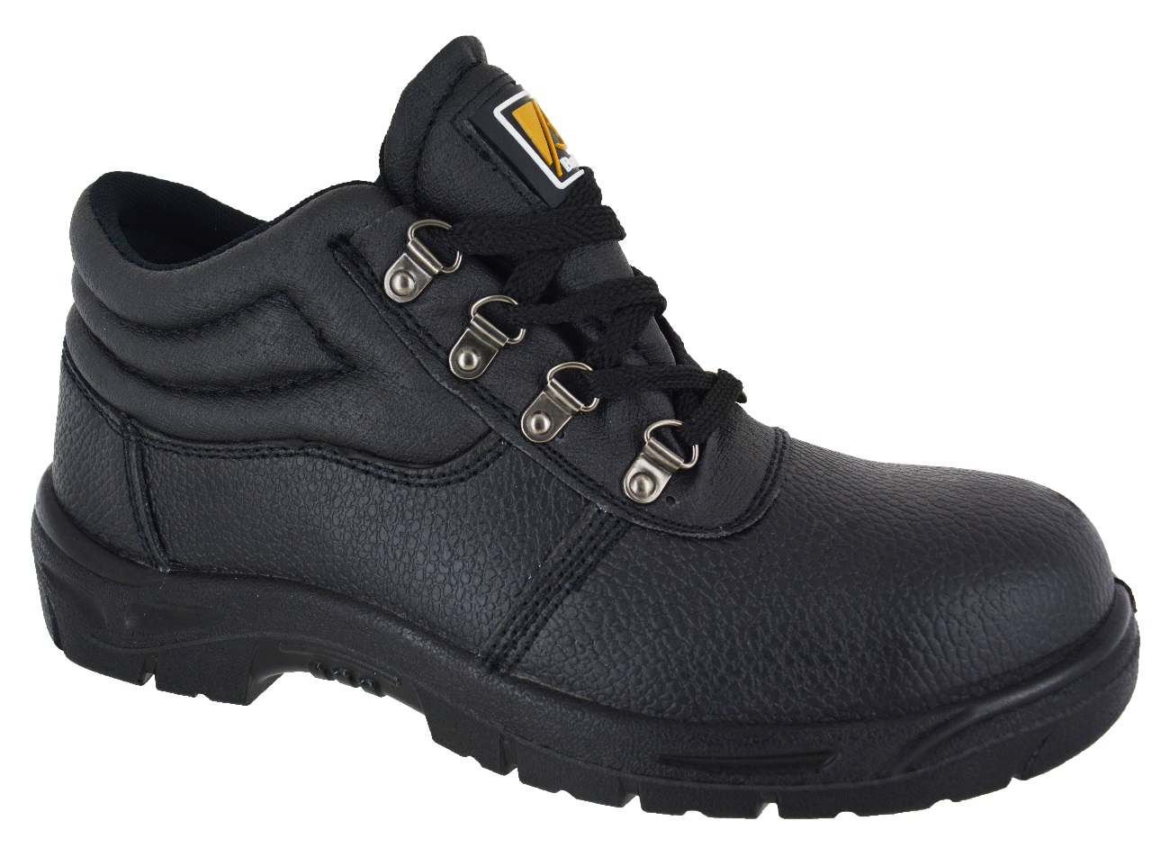 mens black lace up work boots