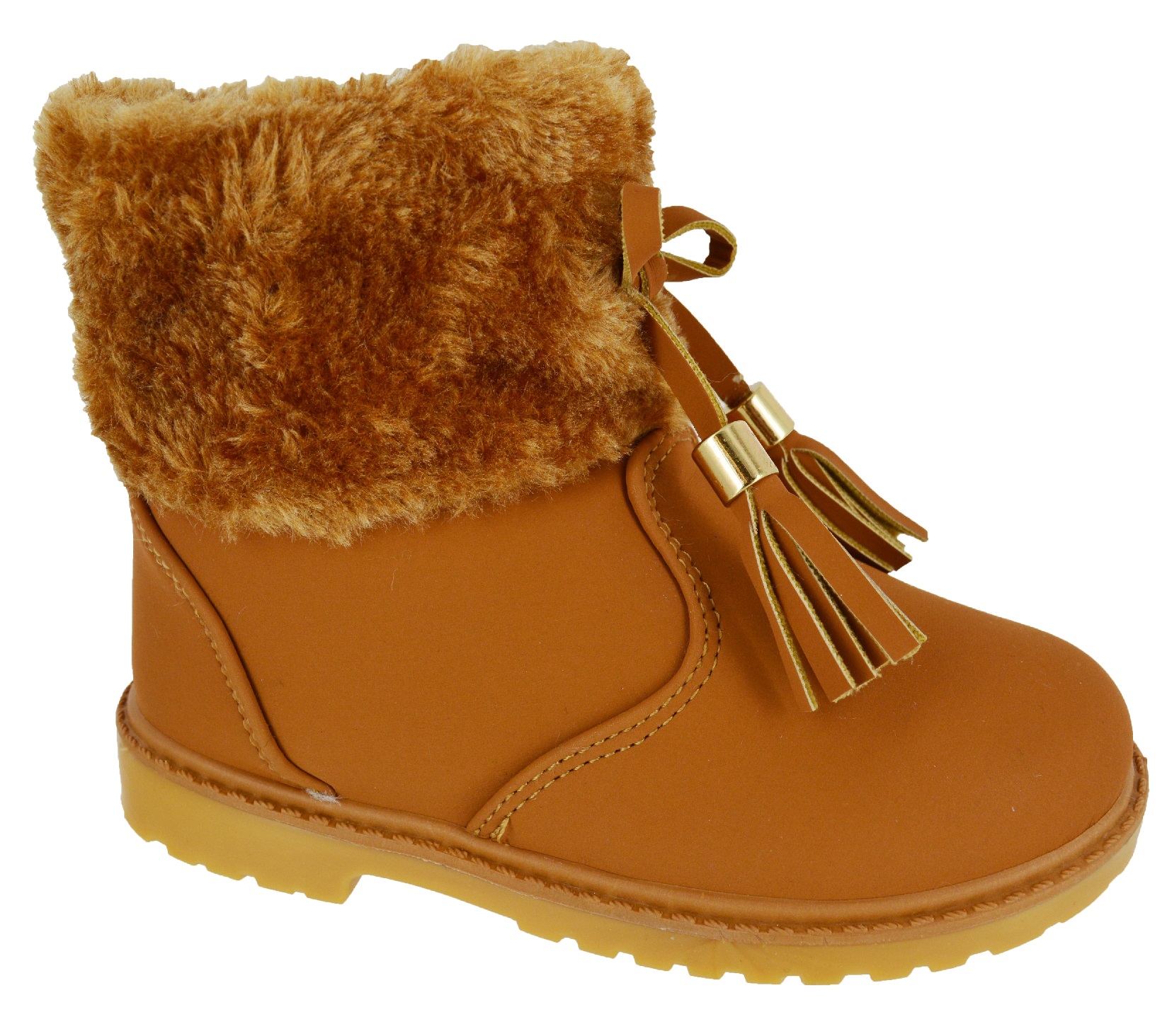 NEW KIDS GIRLS FASHION INFANTS ANKLE ZIP WARM WINTER FUR SNOW BOOTS