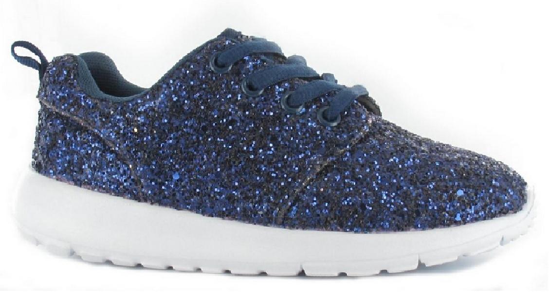 navy sparkly trainers