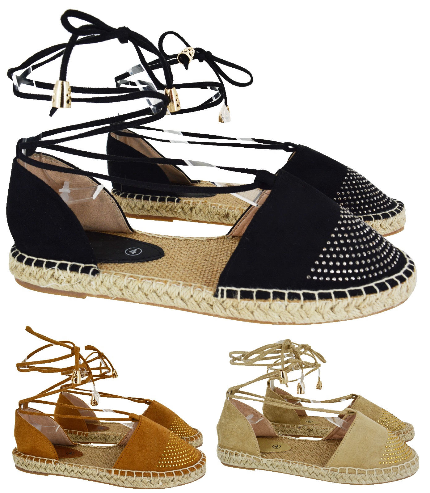 Sozila Damen Sandalen Flach - Elastische Sommerschuhe S52 Schwarz