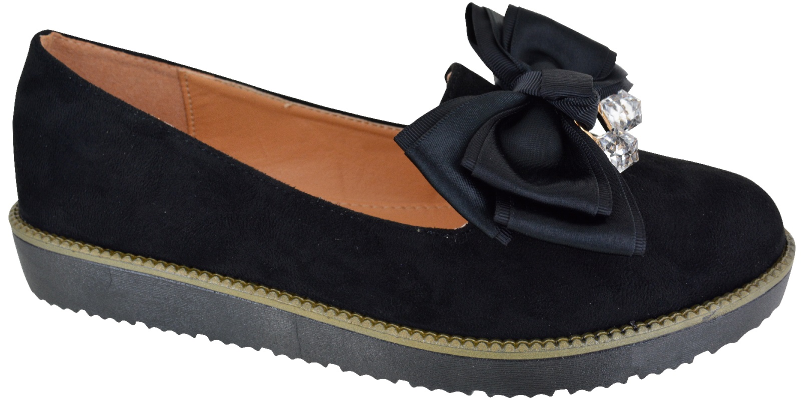 LADIES WOMENS NEW FLAT LOW HEEL CHUNK LOAFERS BOW SCHOOL WORK SHOES SIZE 3-8