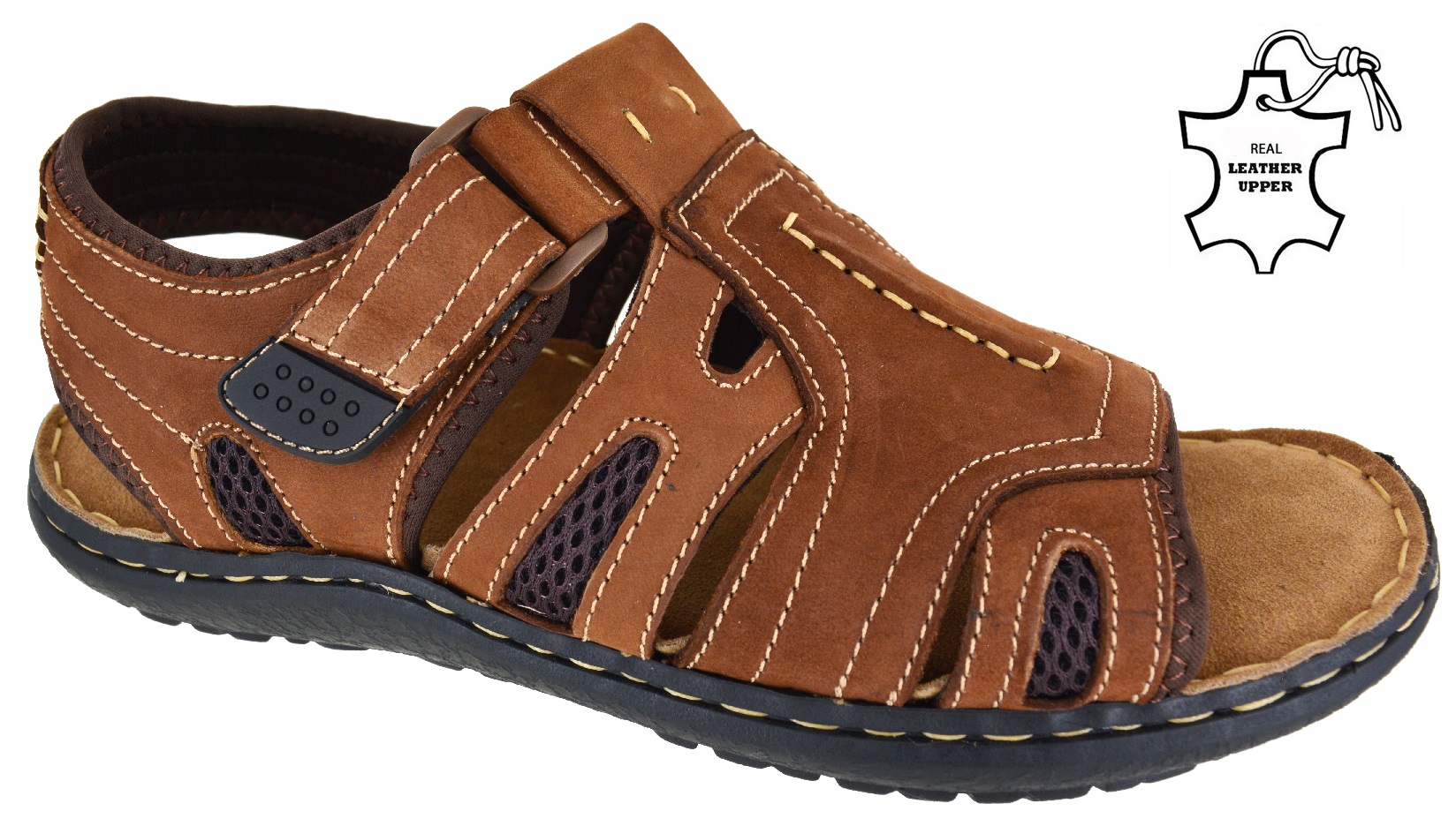 Parte superior de cuero confort de Playa de Vacaciones Sandalias Para Caminar Barato Para Hombre Senderismo Zapatos Talla