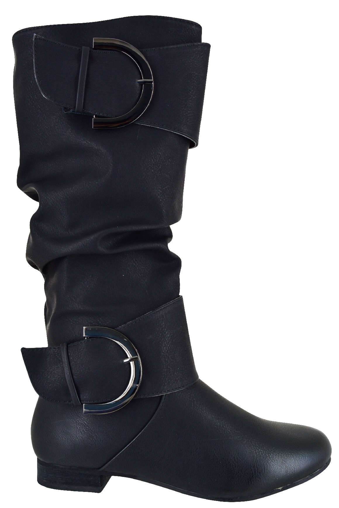 Señoras Plano Caliente De Invierno Botas Hasta la Rodilla Equitación Hebilla para Mujer Comodidad Zapatos Talla