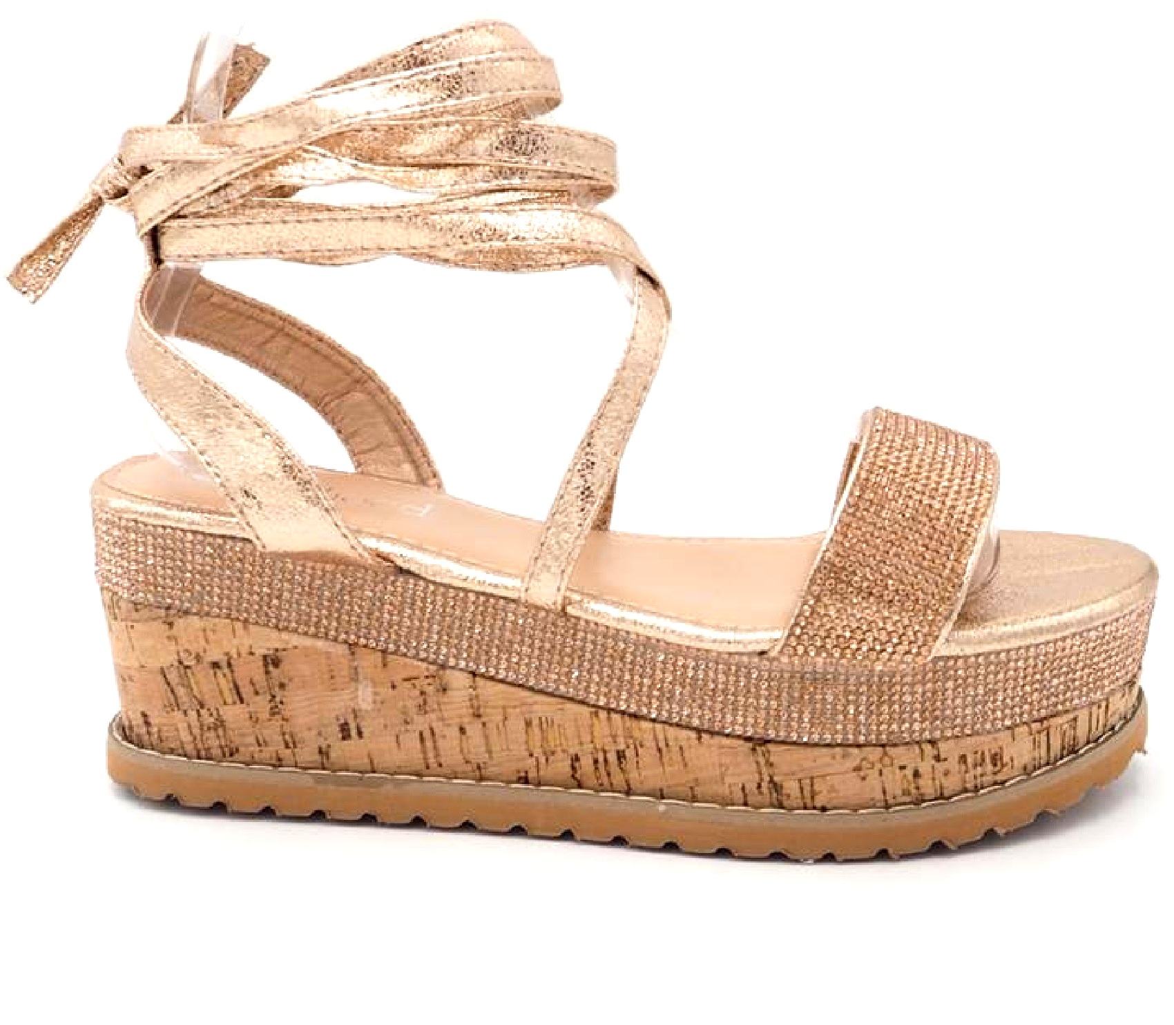 LADIES WOMENS ESPADRILLES PLATFORM LACE UP DIAMANTE WEDGE SUMMER SANDALS SHOES