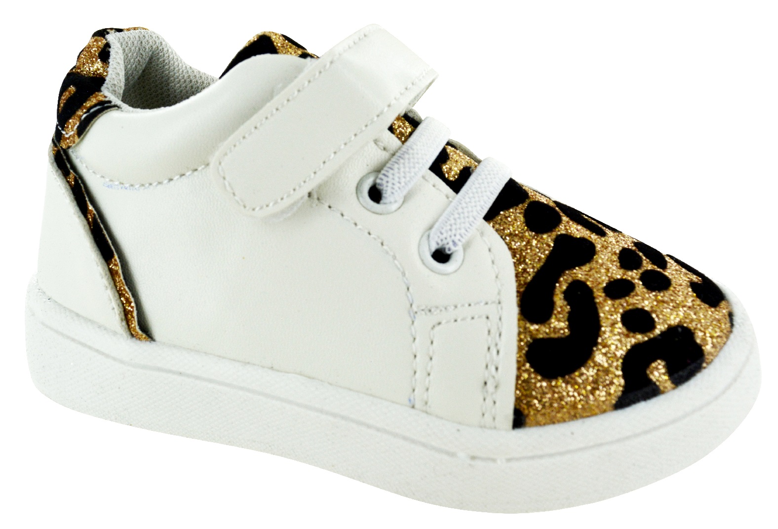 KIDS GIRLS INFANTS CHILDRENS GLITTER LEOPARD PRINT SNEAKERS TRAINERS SHOES SIZE