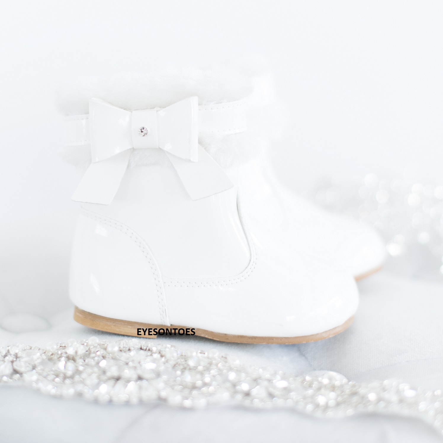 Enfant Bébé Strass Enfants filles Bow Bébé Chaussure Cheville Hiver espagnol Boot sz