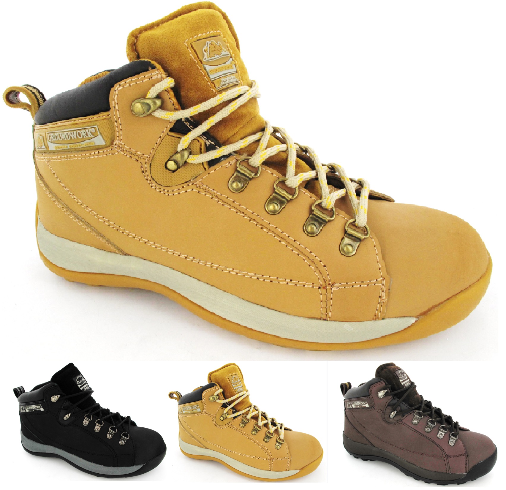 steel toe cap boots tan