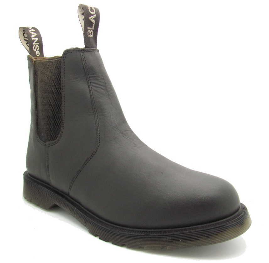 MENS DEALER DM BOOTS CHELSEA BLACK BROWN LEATHER SLIP ON AIRSOLE BOOT