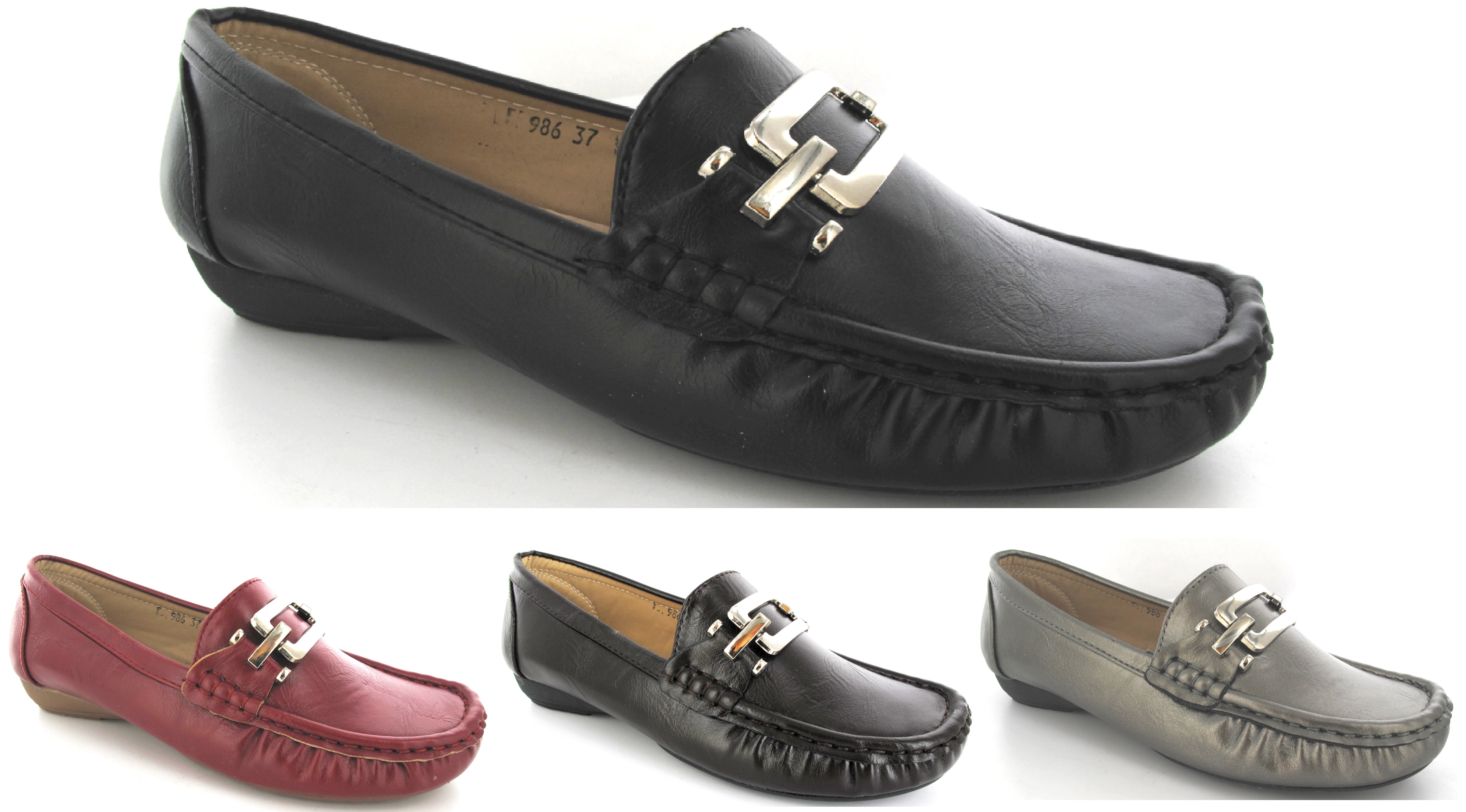 LADIES COMFORT SMART WORK SLIPON LIGHTWEIGHT CASUAL LOAFER SHOES SIZES