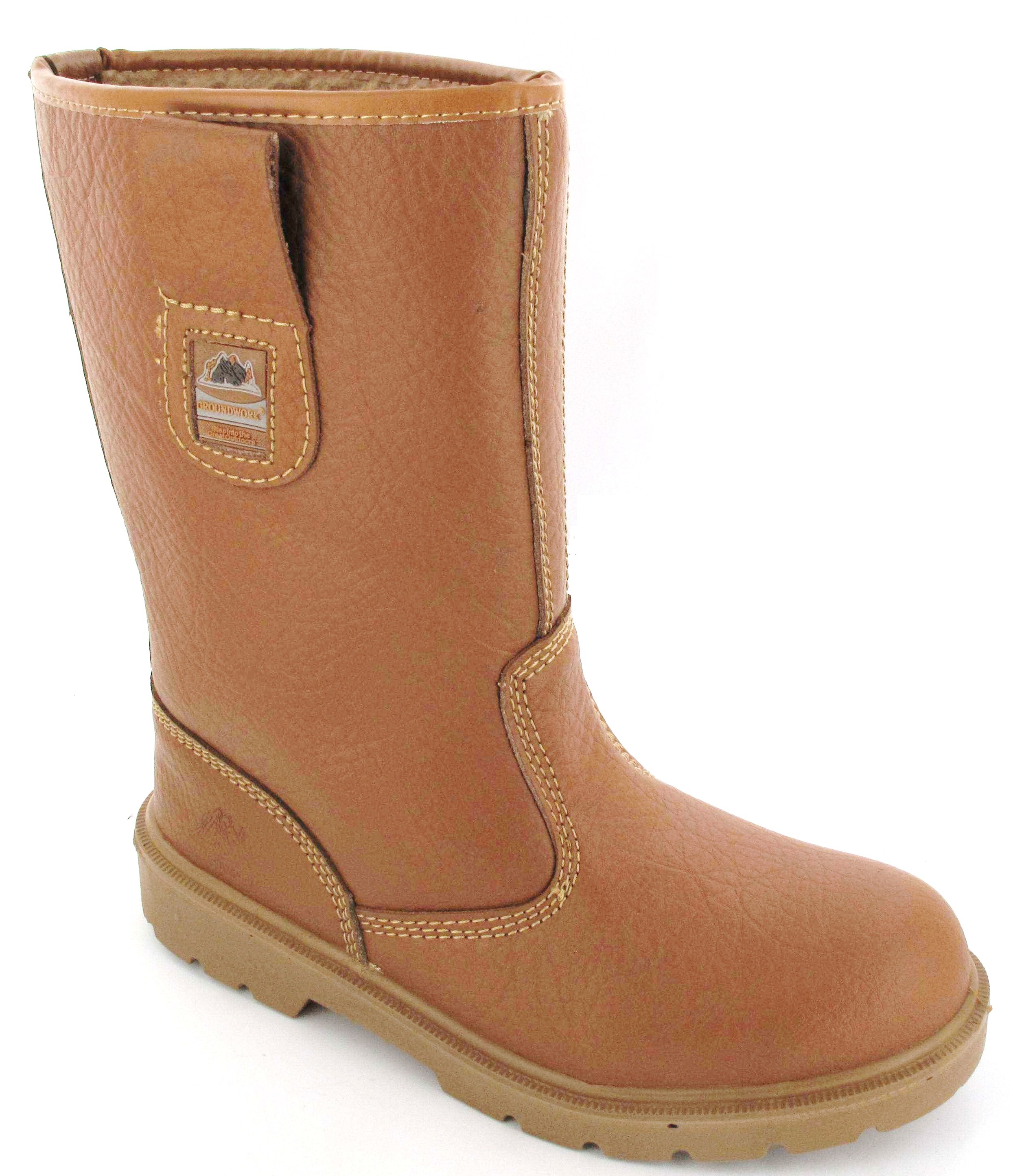 Mens Work Leather lightweight Safety Rigger Boots Ladies Steel Toe Cap