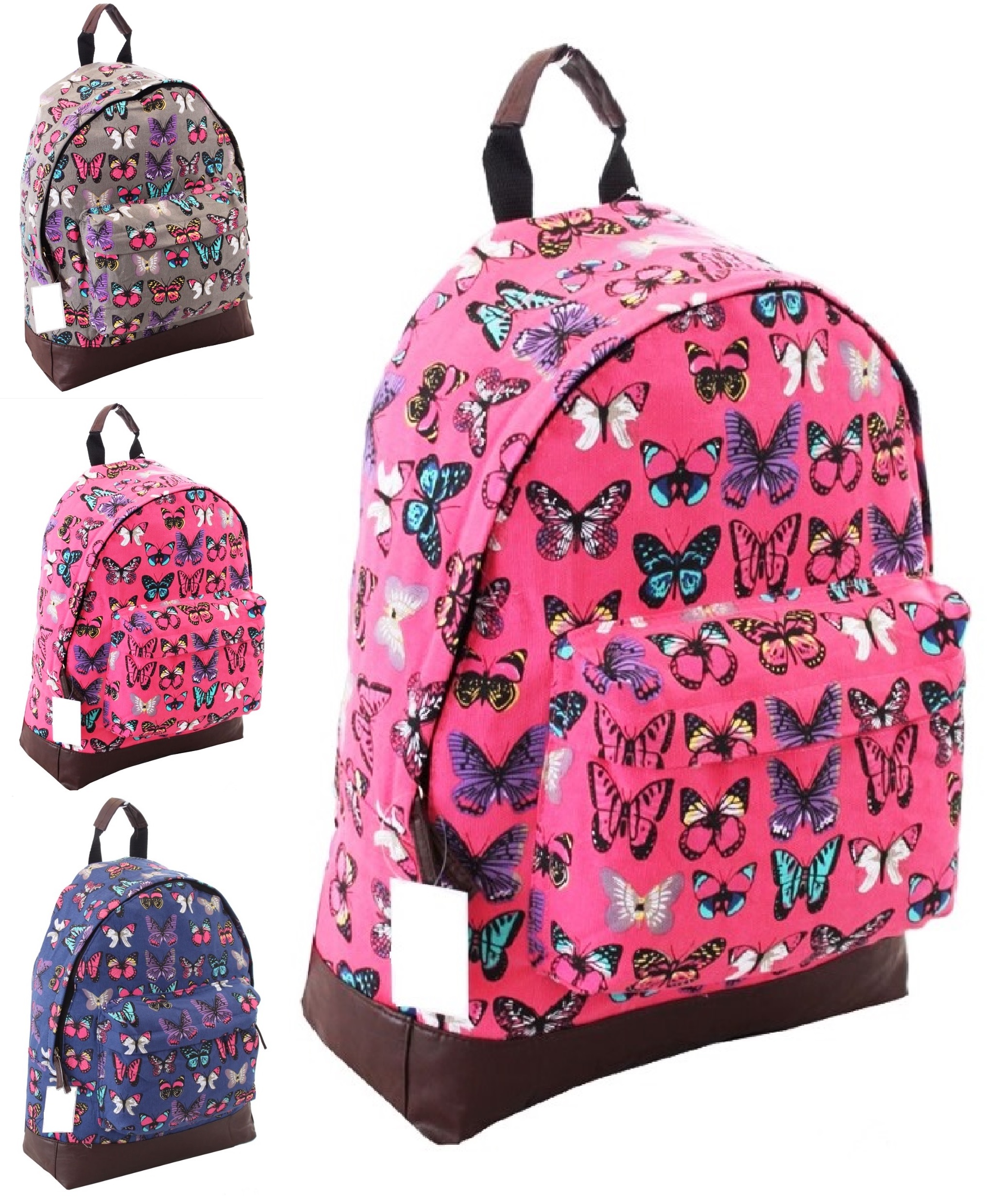 GIRLS WOMANS BUTTERFLY BACKPACK BAG SCHOOL COLLAGE TRAVEL LADIES