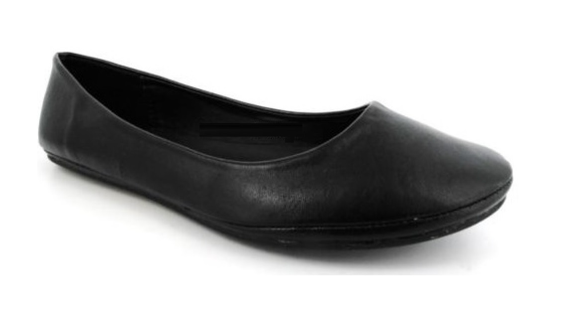 KIDS GIRLS FLAT BLACK BALLERINA PUMP SCHOOL SLIP ON SHOES SIZE UK 10