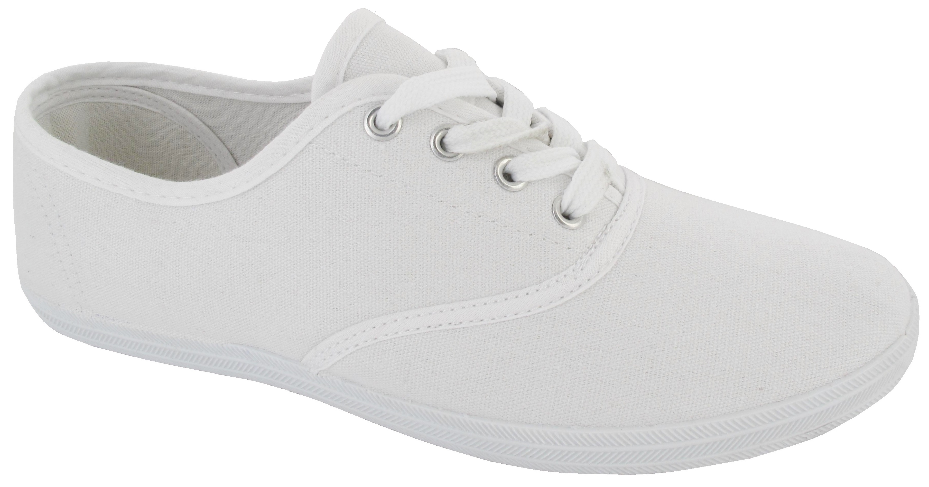 LADIES PLIMSOLES WOMENS FLAT PUMPS PLIMSOLLS WHITE CANVAS TRAINERS SIZE 3-8 NEW | eBay