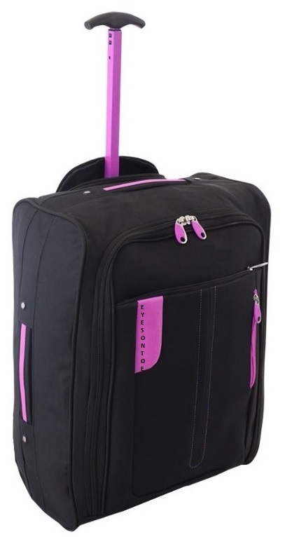 Set De 2 Valises Cabine 5 Cities - Noir - 55x35x20cm - Roulettes Et Poignée Télescopique - Conforme Compagnies Aériennes