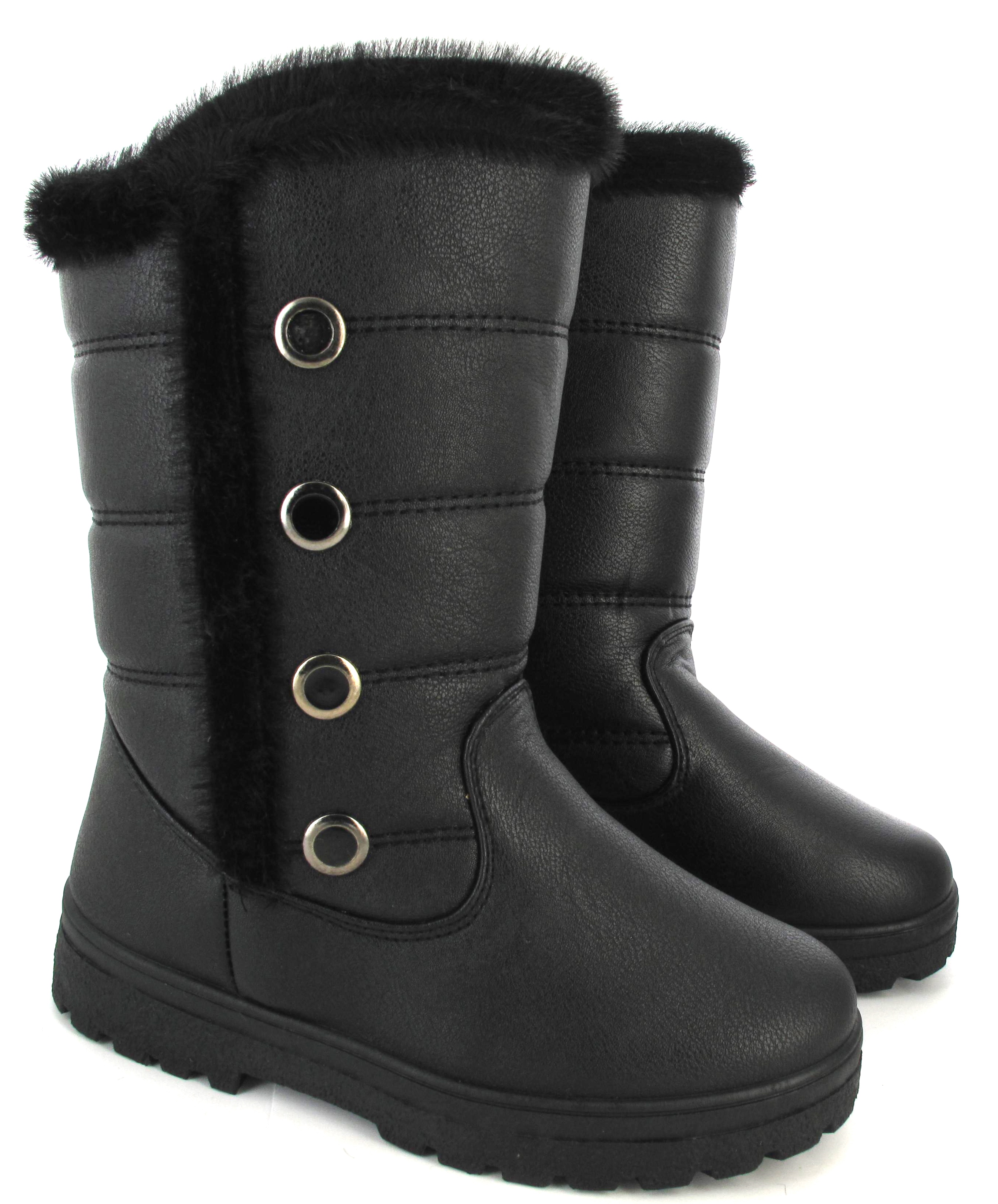 casual flat boots with fur