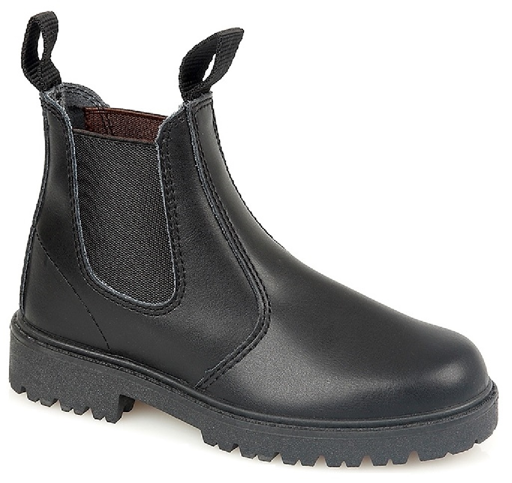 GIRLS BOYS KIDS CHILDREAN LEATHER UPPER DEALER ANKLE BOOTS CHELSEA WORK