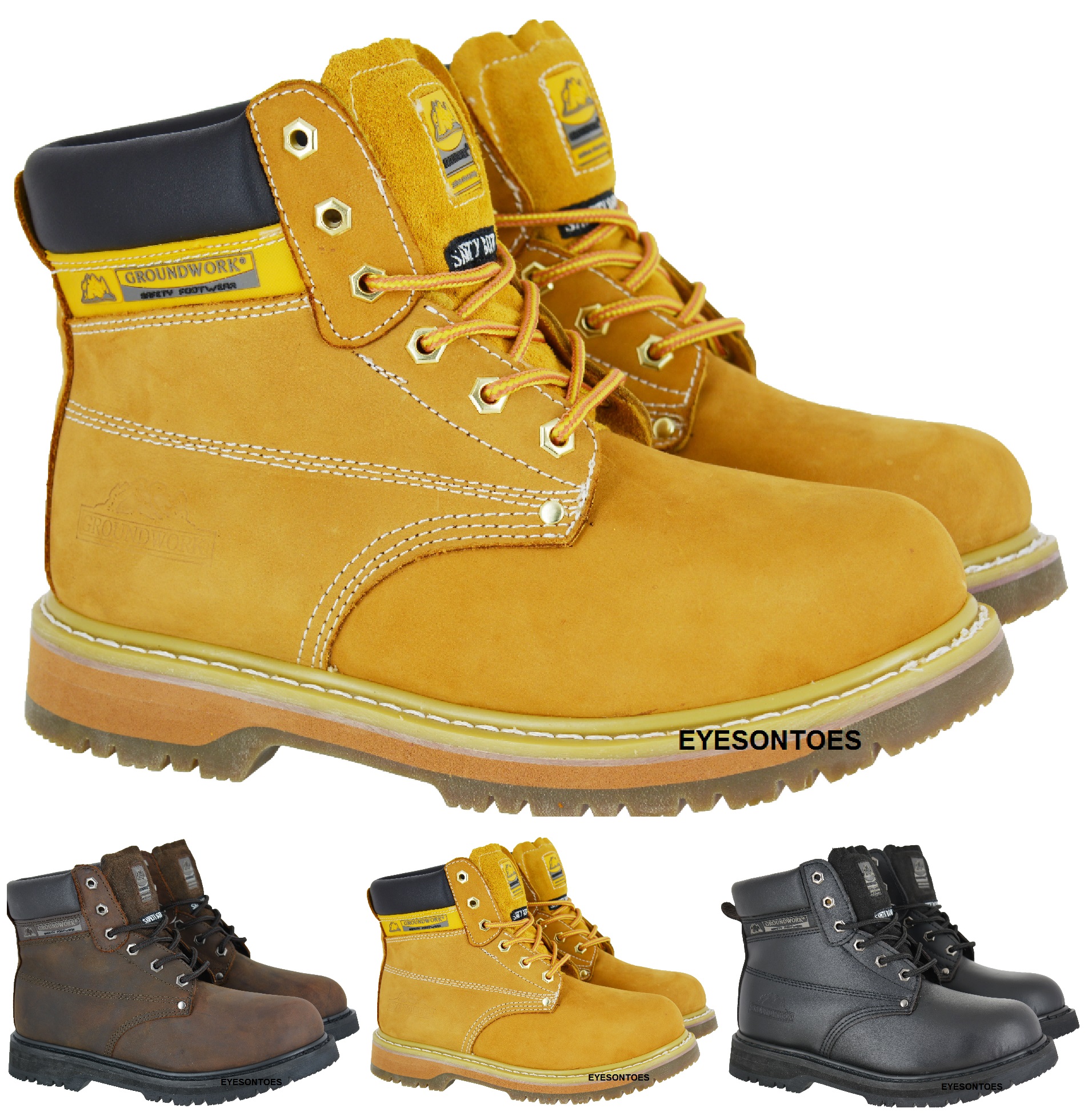 NEW MENS WORK SAFETY BOOTS STEEL TOE CAP HIKING LACE UP TRAINER SHOES ANKLE SIZE eBay