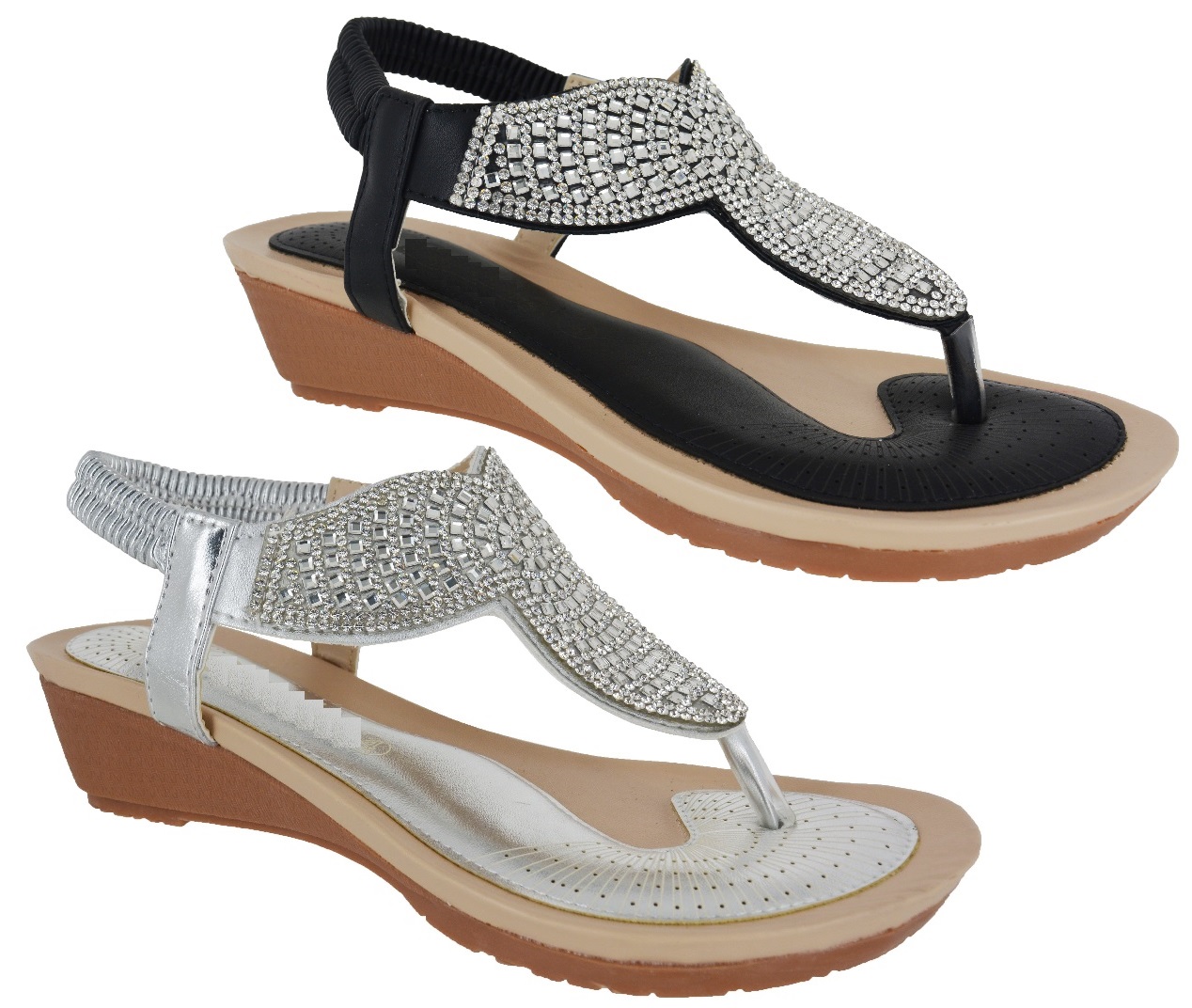 vintage comfort wedge diamond sandals