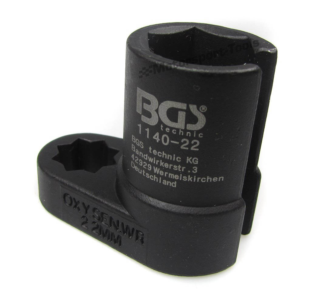 BGS Tools Lambda Oxygen Sensor Socket 22mm (7/8") x 50mm 1/2" Drive