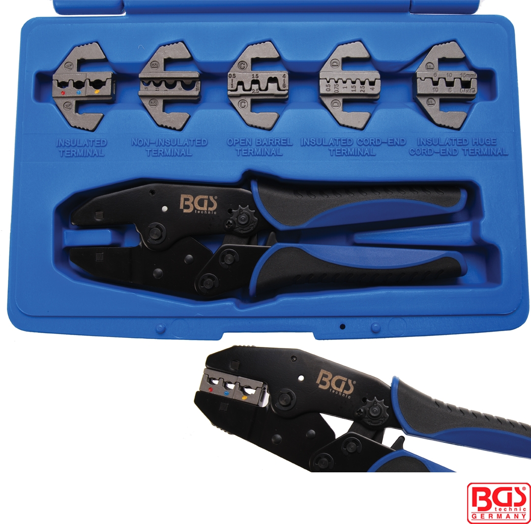 BGS Tools Crimping Tool Set With 5 Pairs Of Jaws 1410 eBay