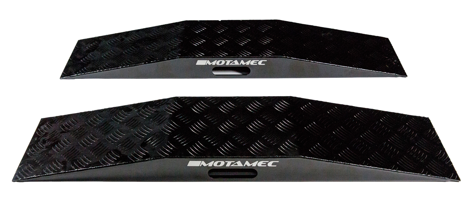 Motamec Alloy WRC Drive Over Wheel Ramps Aluminium Low Entry Ramp Black