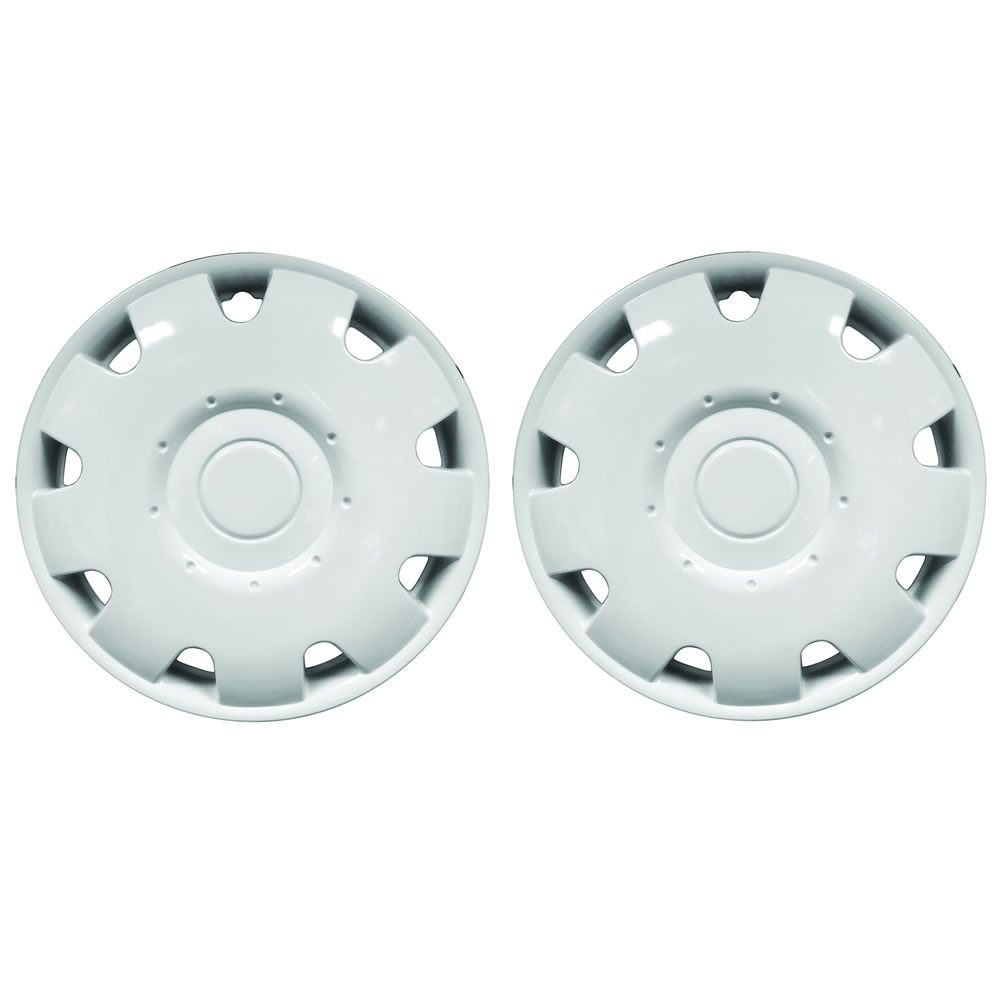 Pair Of 13" Inch White Jupiter Caravan Motorhome Wheel Trims Rims Hub