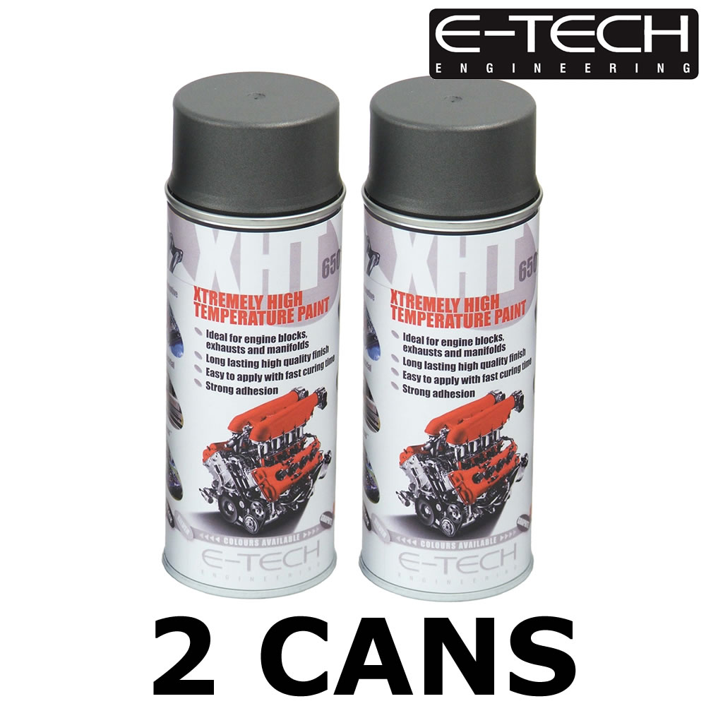 2x GRAPHITE ETech 400ML Extremely High Temperature Paint XHT VHT